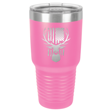 Deer With Flag Design Tumbler